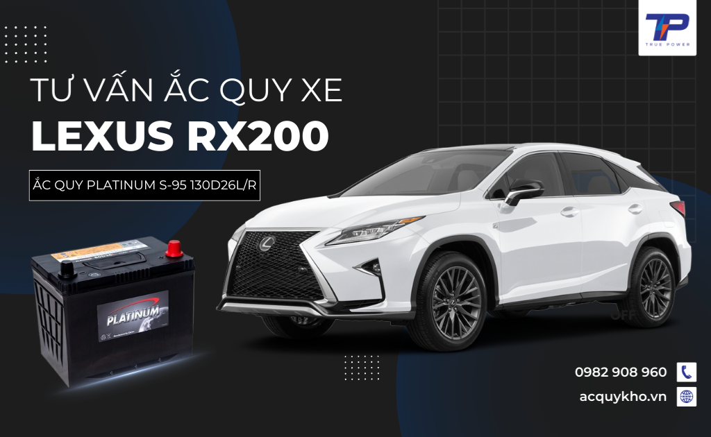 Tư vấn ắc quy xe Lexus RX200: Bảng giá và thông số kỹ thuật