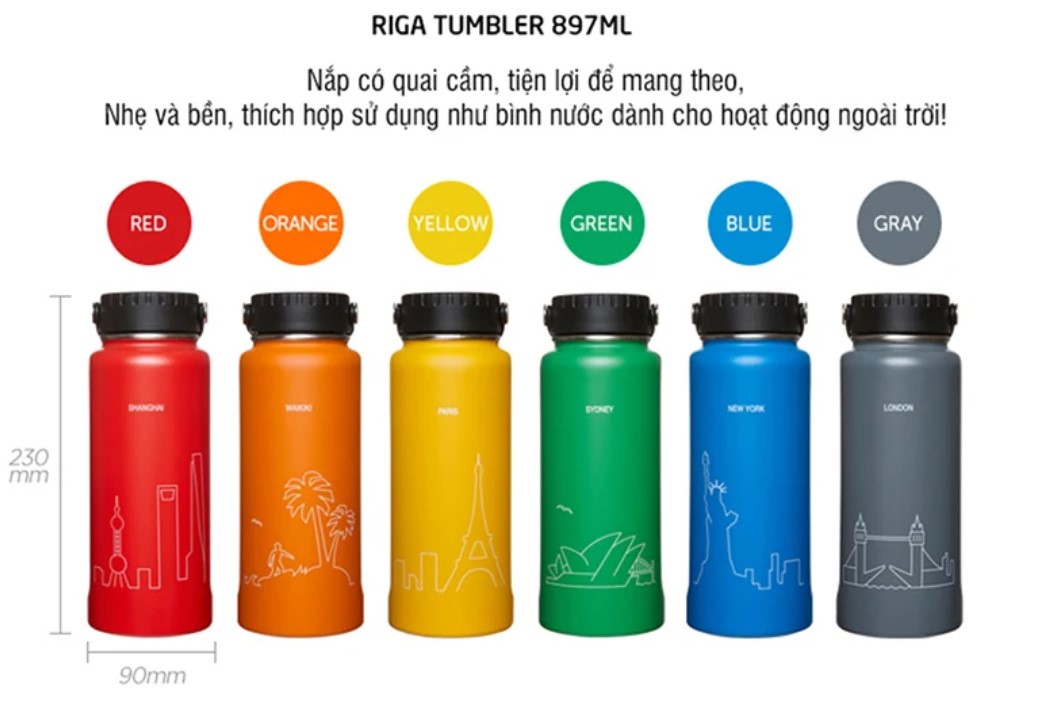 LHC4160 - Bình giữ nhiệt LocknLock bằng thép không gỉ RigaTumbler 897ml