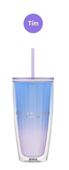 HAP522-Ly nhựa 2 lớp Lock&Lock kèm ống hút 750ml