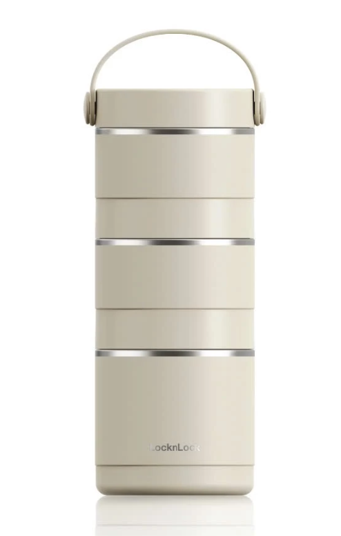 Bộ hộp cơm giữ nhiệt LocknLock Có Quai Xách LHC8058 liền nhau 3 hộp gọn gàng