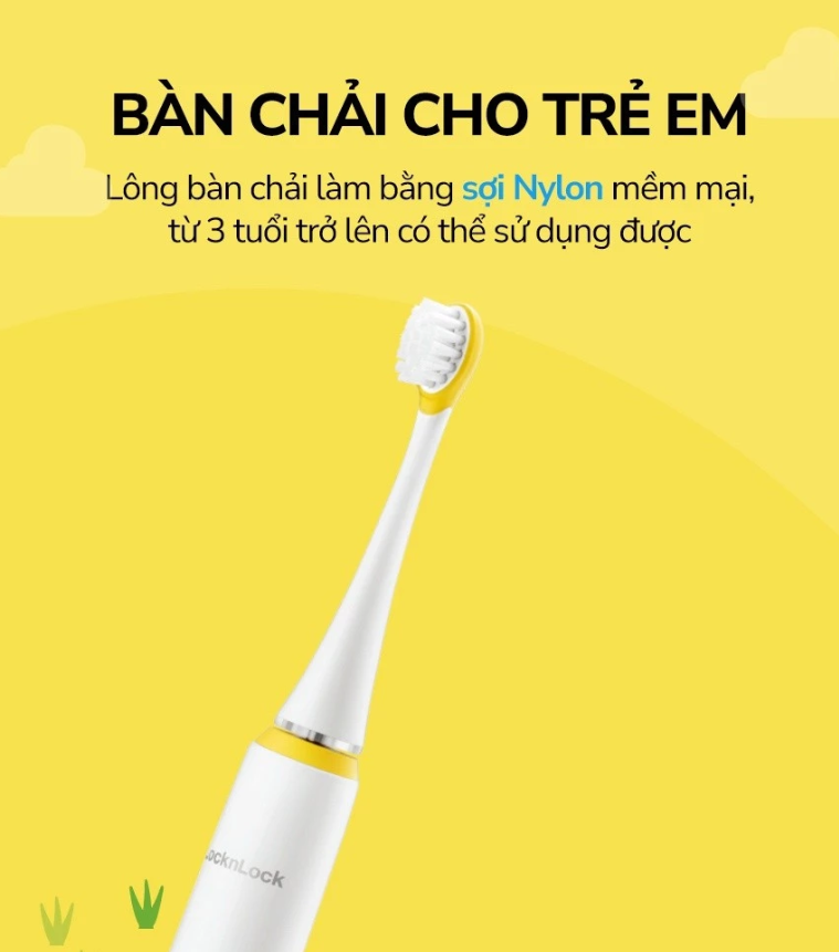 ENR226WHT-Bàn chải đánh răng điện cho bé LockLock 5V, 1.5W - Màu trắng