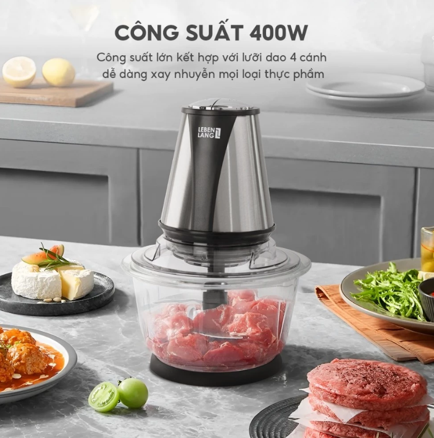 Máy xay thịt hãng Đức LEBENLANG LBL1930 dung tích 1,2L-  công suất 400W