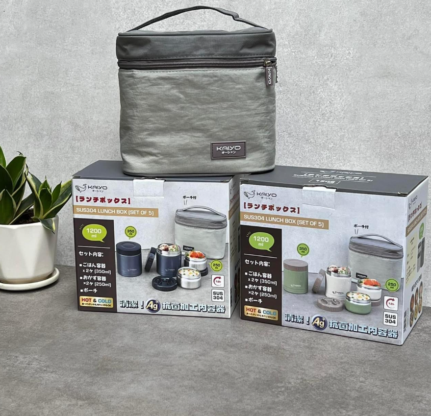 Bộ hộp cơm giữ nhiệt Kaiyo 5 chi tiết - 1.2L - KVL120