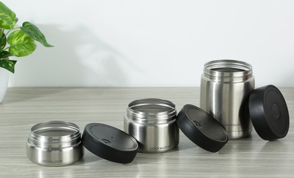 LHC8031SLV - Bộ hộp cơm giữ nhiệt L&L bằng thép không gỉ - Màu bạc