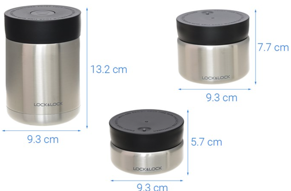 LHC8031SLV - Bộ hộp cơm giữ nhiệt L&L bằng thép không gỉ - Màu bạc