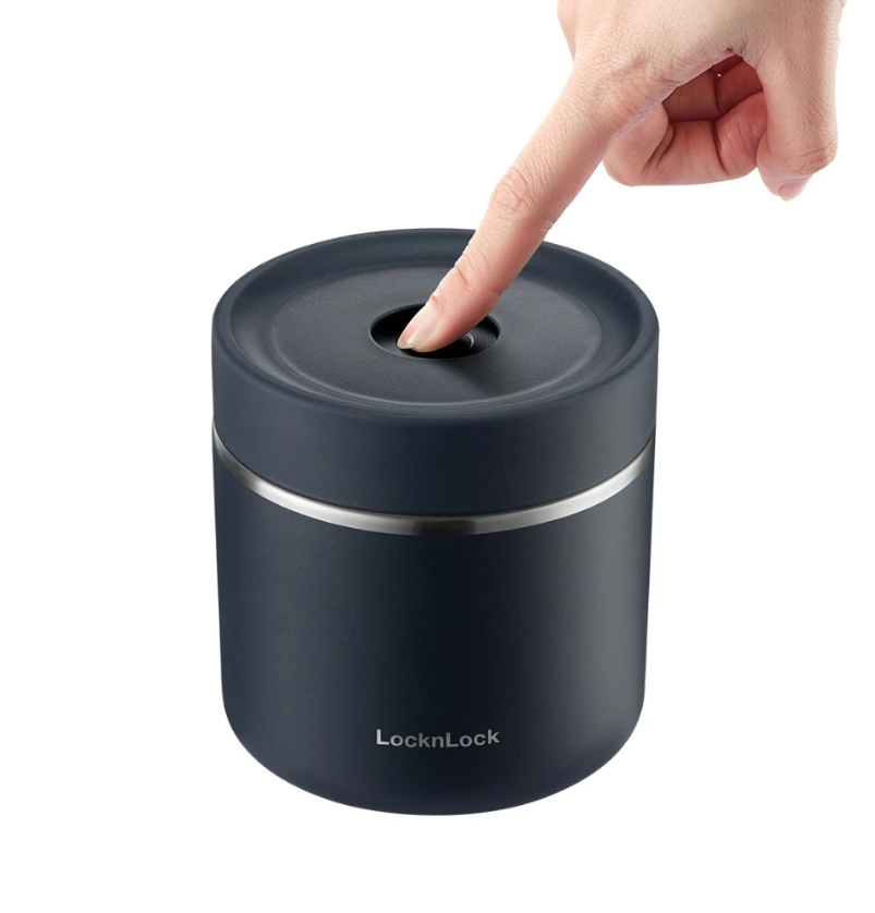 LHC8052S01 - LHC8502S02N - Bộ hộp cơm giữ nhiệt LocknLock Pump Vacuum Lunch box (300ml*2, 500ml*1, bộ đũa và thìa, túi)