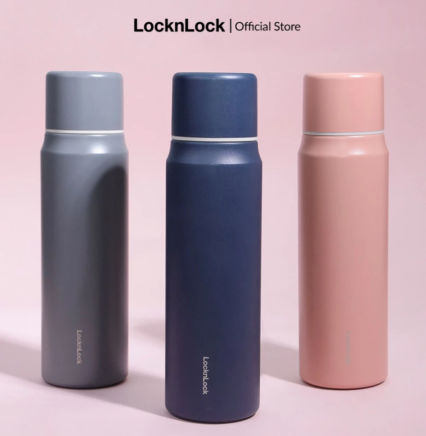 Bình Giữ Nhiệt LocknLock 505ml- Nắp Cốc- Một Chạm Maman Cup Vacuum Bottle Lock&Lock LHC1487