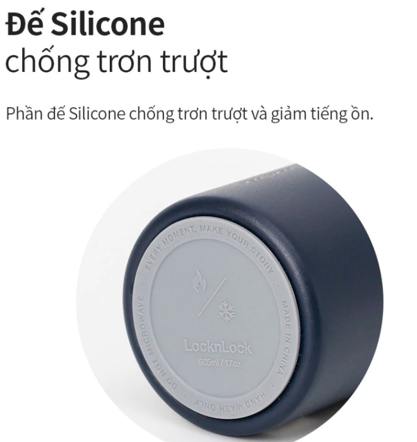 Bình Giữ Nhiệt LocknLock 505ml- Nắp Cốc- Một Chạm Maman Cup Vacuum Bottle Lock&Lock LHC1487