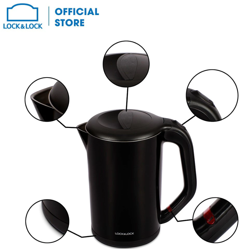 EJK738- Ấm đun bằng thép không gỉ, Lock&Lock, 1.7L, 220-240V~, 50-60Hz, 1800W