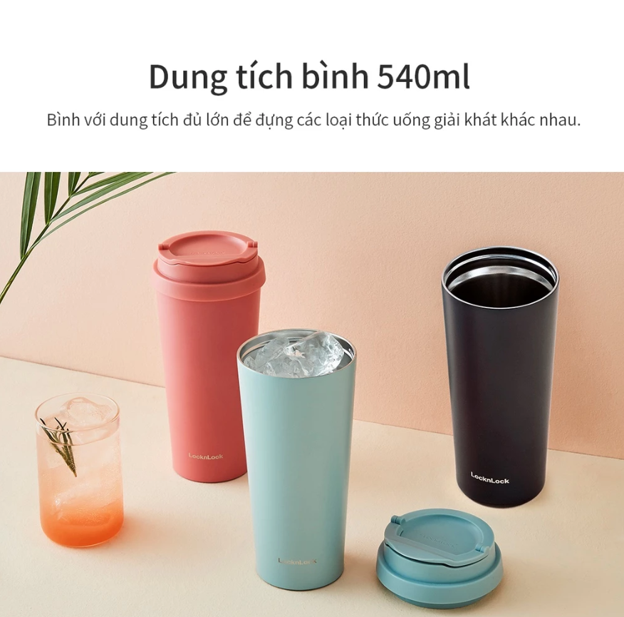 Bình giữ nhiệt LocknLock 2 nắp thay thế New Clip Tumbler 540ml LHC4279
