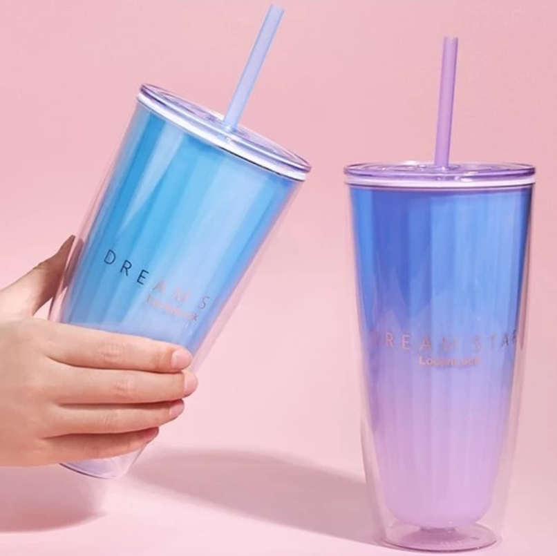 HAP522-Ly nhựa 2 lớp Lock&Lock kèm ống hút 750ml