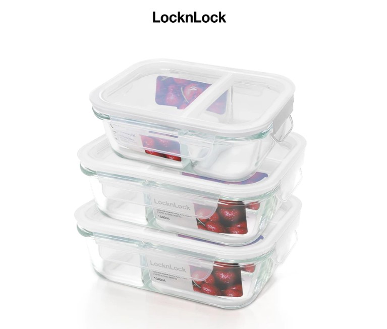 LLG1201 - 640ml & LLG1202 - 1040ml Hộp Chia 2 Ngăn Blanc LocknLock