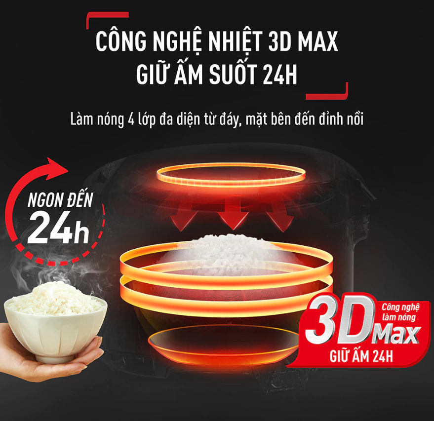 Nồi cơm điện tử Tefal EasyRice Max RK737868 1.8L