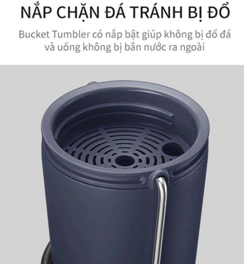 Ly giữ nhiệt LocknLock 540ml có nắp chặn Chính hãng có quai xách tiện lợi LHC4268