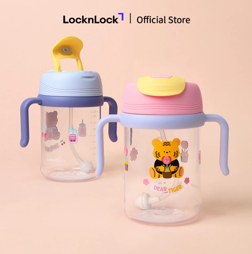 Bình nhựa trẻ em có tay cầm LocknLock-420ml - ABF852