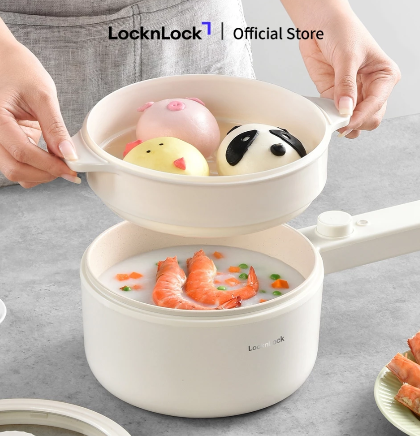 Nồi điện đa năng Lock&lock Electric multi pot 1.5L màu ngà EJP436IVY