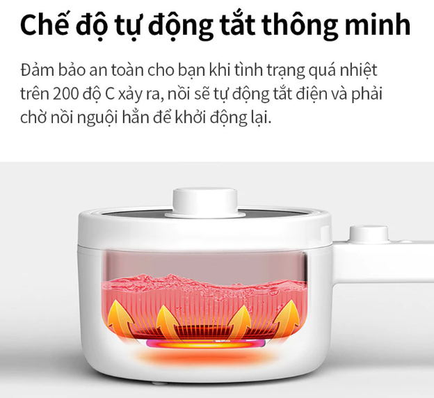 Nồi điện đa năng Lock&lock Electric multi pot 1.5L màu ngà EJP436IVY