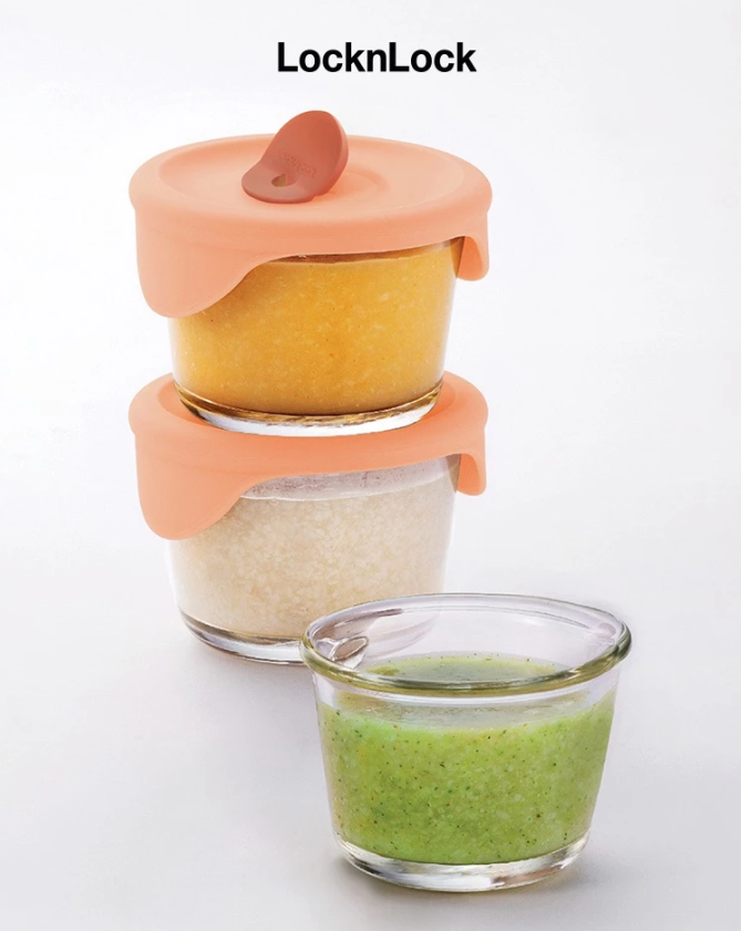 Hộp thủy tinh đựng thức ăn cho bé Lock&Lock có vạch chia 230ml*3 hộp - LLG508S3ORG - LLG508S3 - LLG509S3PUP