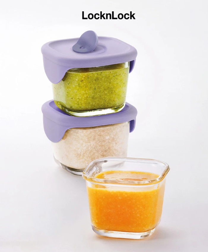 Hộp thủy tinh đựng thức ăn cho bé Lock&Lock có vạch chia 230ml*3 hộp - LLG508S3ORG - LLG508S3 - LLG509S3PUP