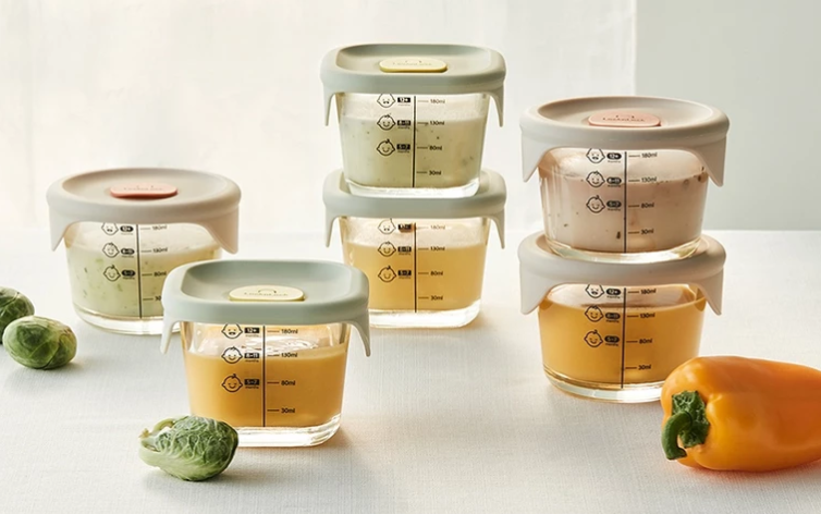 Hộp thủy tinh đựng thức ăn cho bé Lock&Lock có vạch chia 230ml*3 hộp - LLG508S3ORG - LLG508S3 - LLG509S3PUP