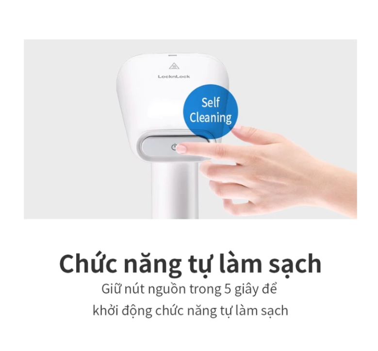 Bàn ủi hơi nước LocknLock Chính hãng 250ml 1600W, mặt là phủ sứ, dùng được cho mọi loại vải ENI223