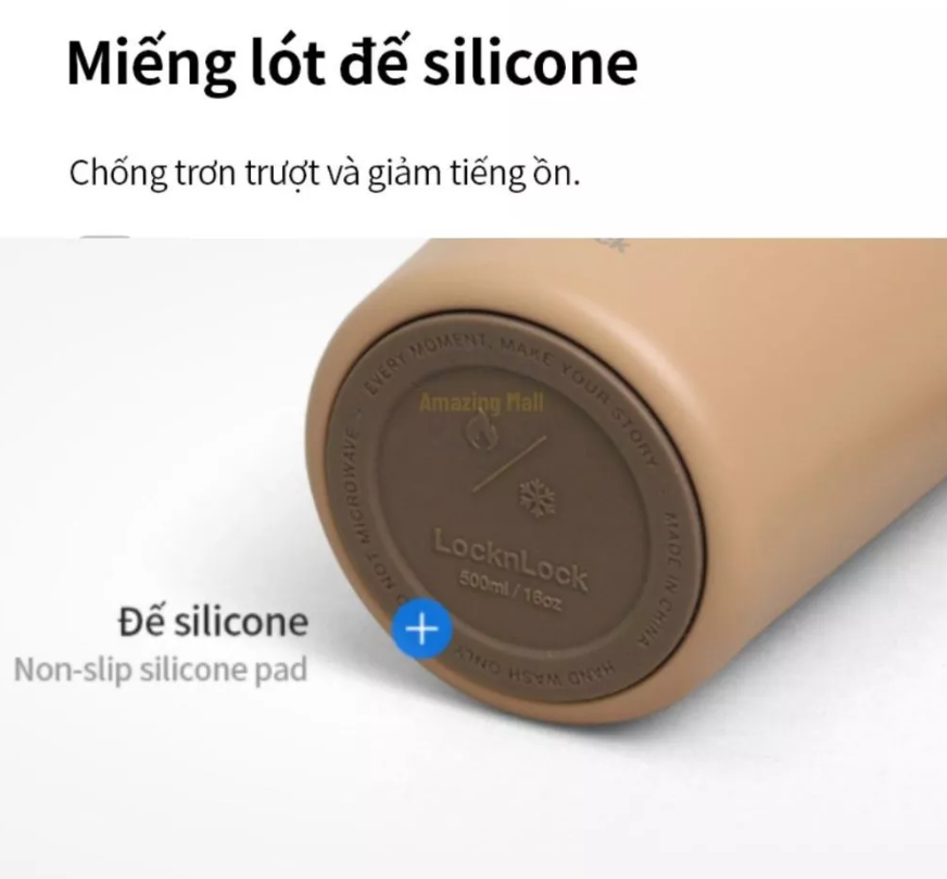 Ly Giữ Nhiệt LocknLock 500ML, Bình Giữ Nhiệt Cao Cấp Nhỏ Chính Hãng Có Dây Đeo LHC4357