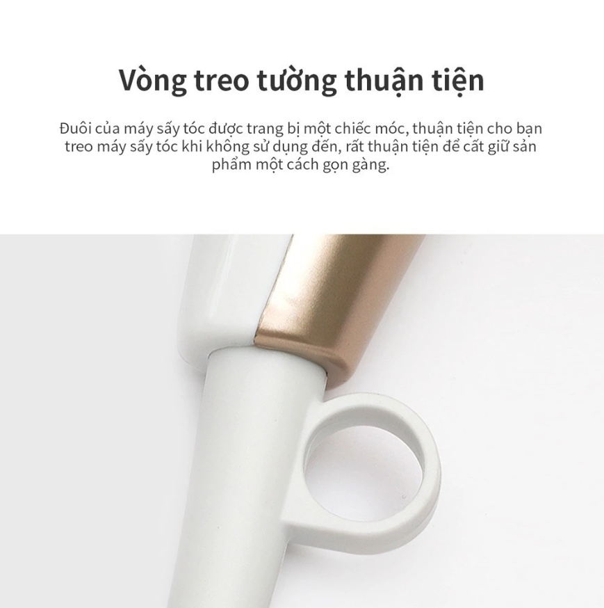 Máy Sấy Tóc LocknLock ENA136WHT 220-240V - 22000W, Hàng Chính Hãng, Sấy Nóng Mát, Đầu Dẹp Tạo Kiểu