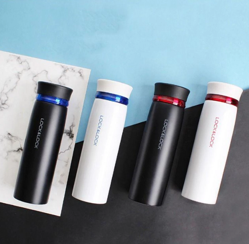 Bình giữ nhiệt LocknLock 450ml LHC4131 Chính hãng, giữ nóng lạnh lâu, có lưới lọc trà, miệng rộng