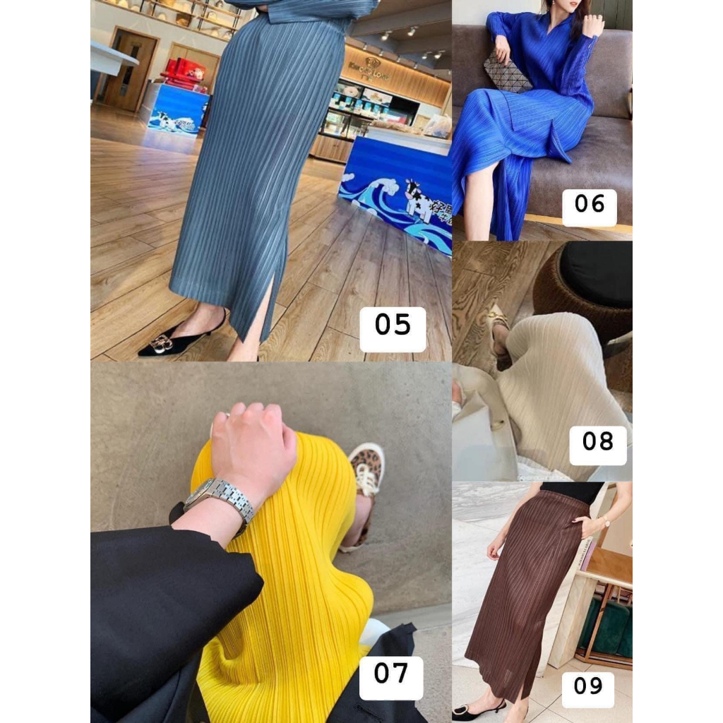 Chân váy xốp li dài