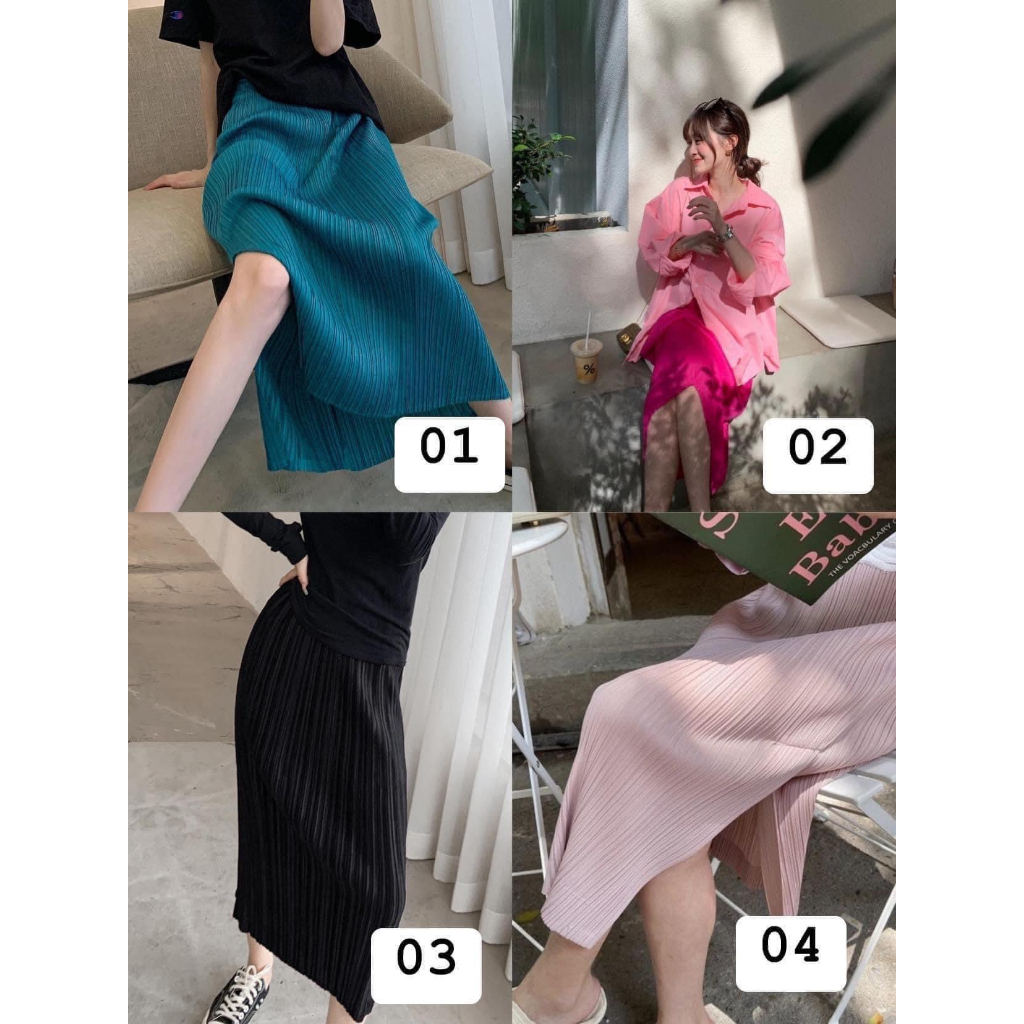 Chân váy xốp li dài