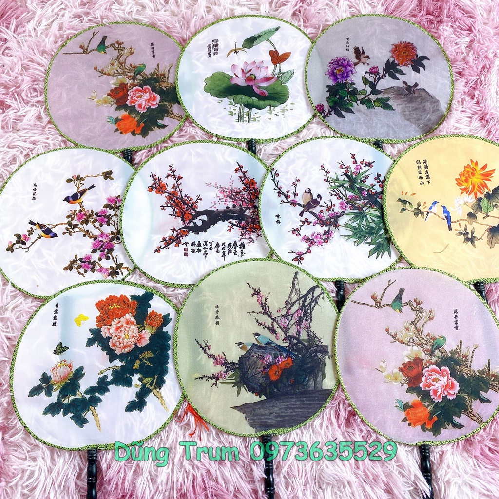 Quạt cổ trang tròn phong cách cổ điển cực đẹp