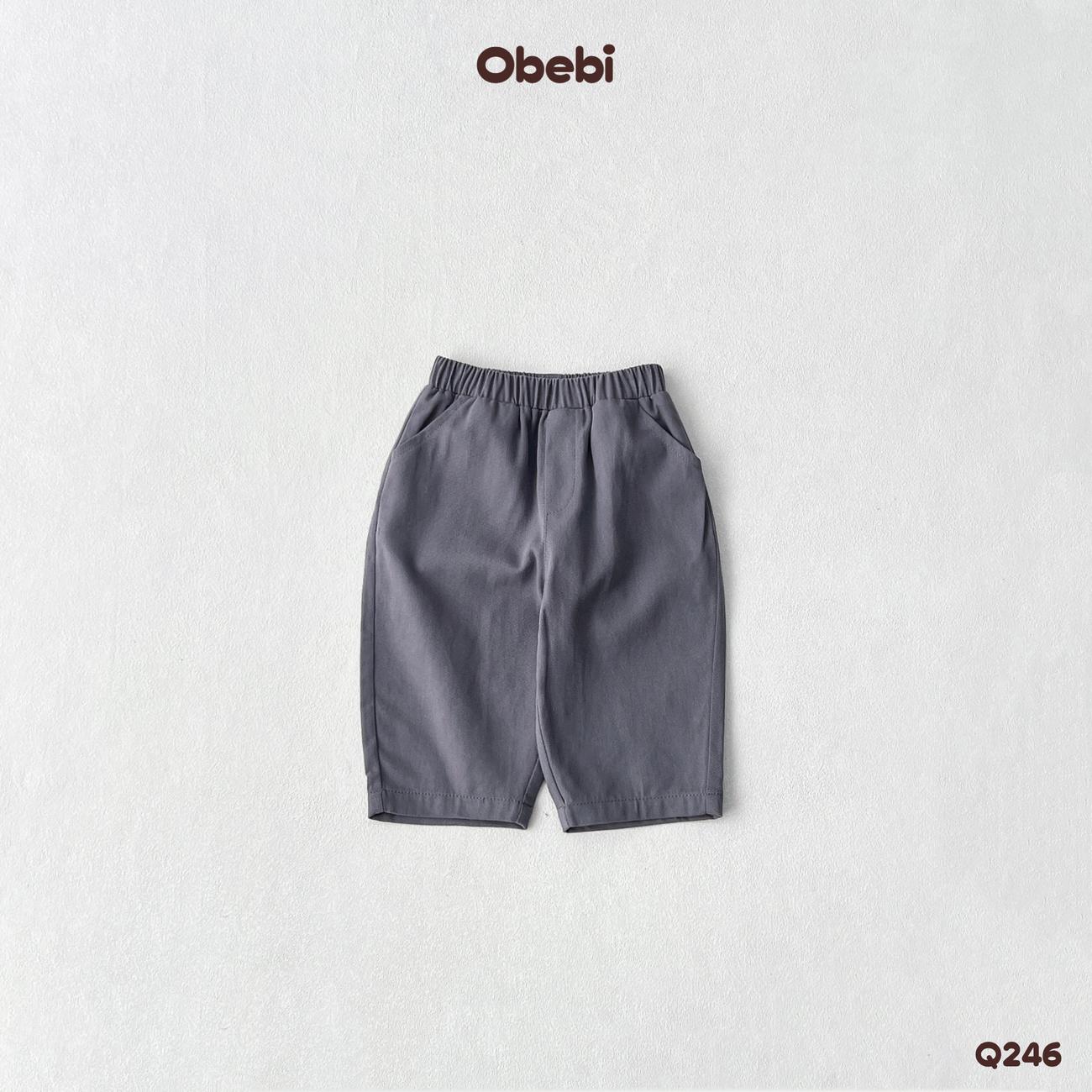 OBEBI - Quần kaki trẻ em mùa hè thêu túi OBEBI (73-120)