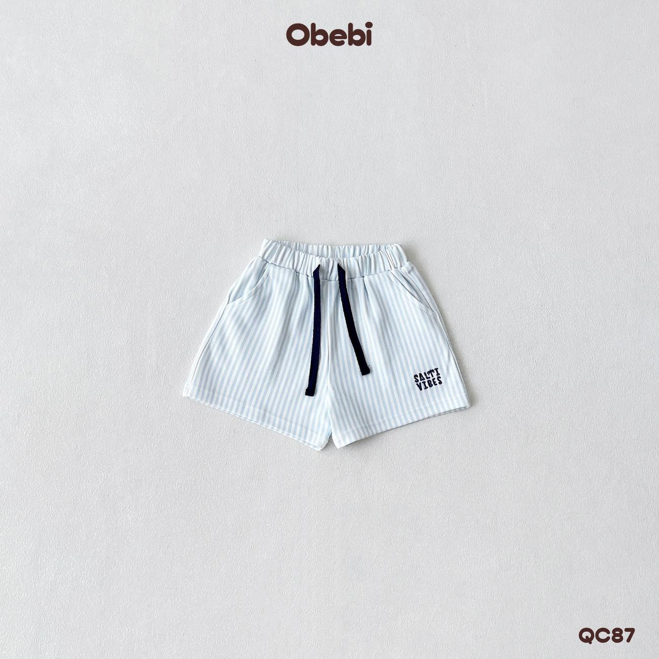 OBEBI - Quần đùi kẻ sọc đi biển OBEBI (73-120)