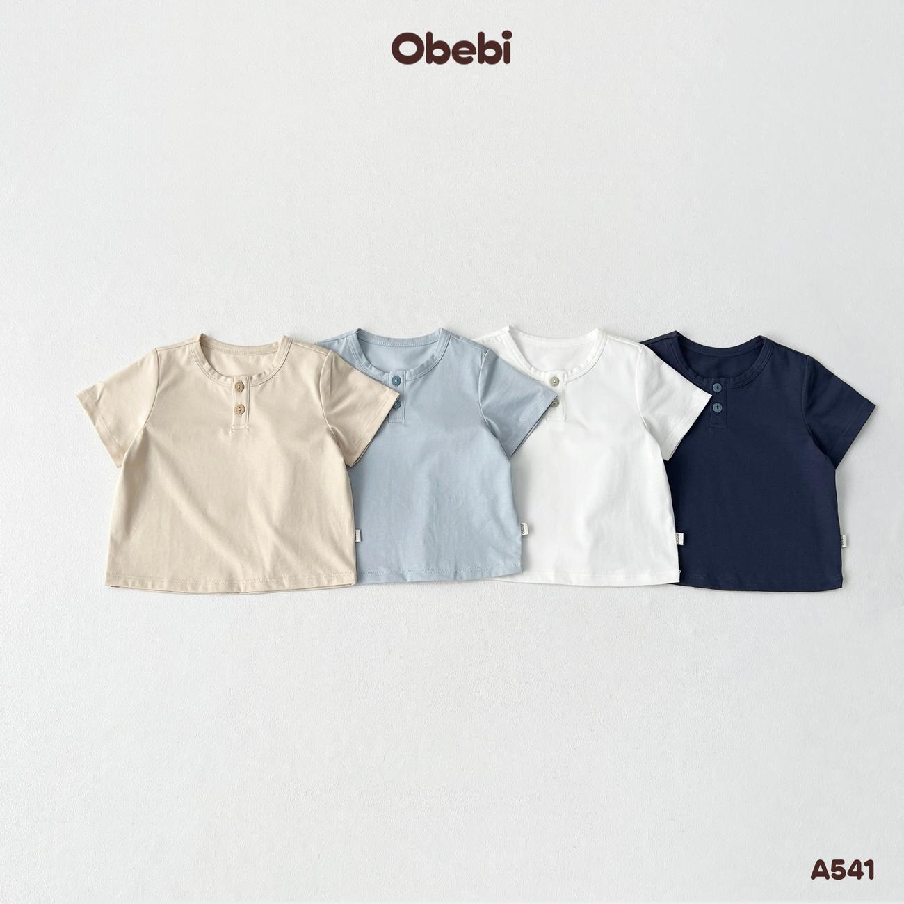 OBEBI - Áo thun mùa hè nẹp hai cúc OBEBI (73-120)