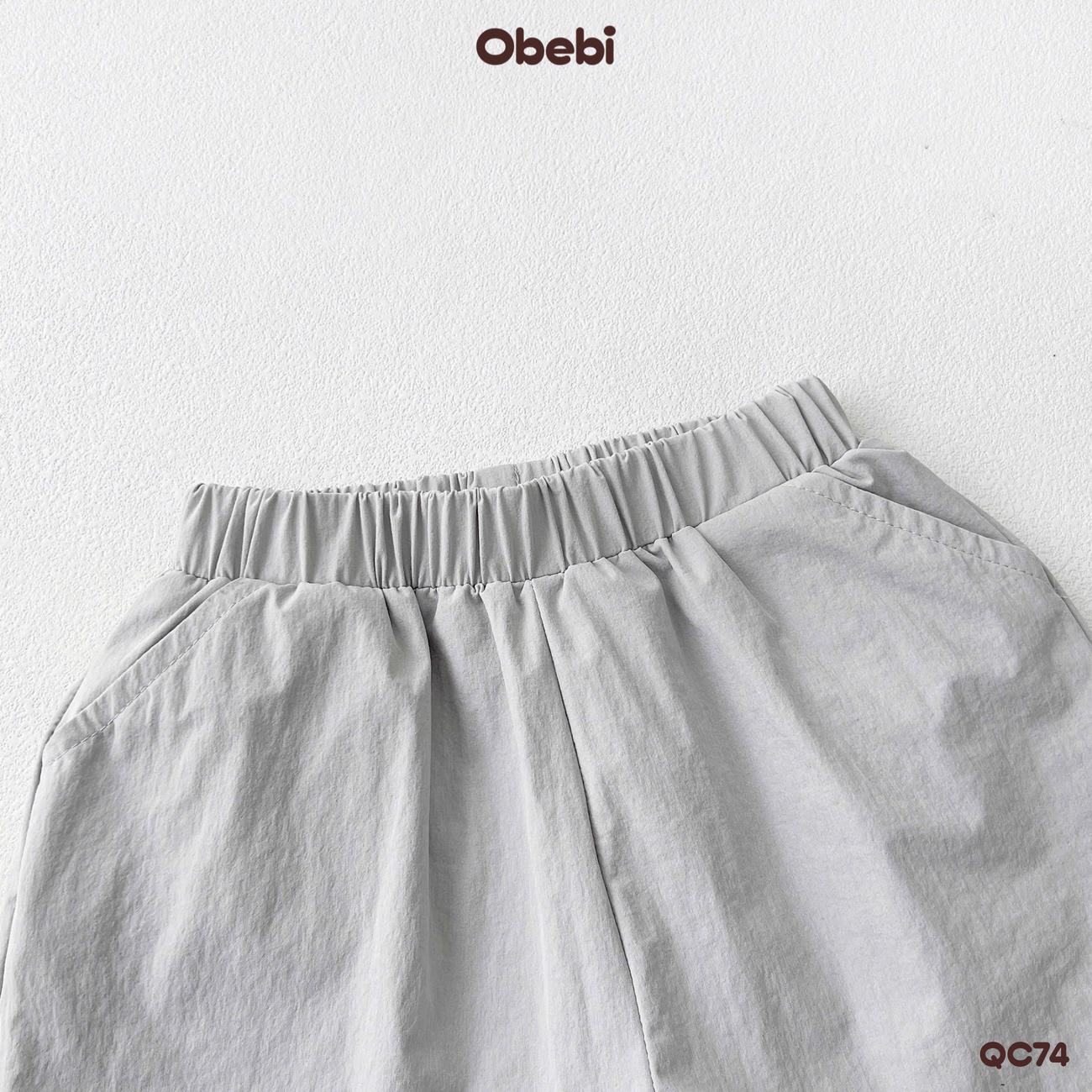 OBEBI - Quần đùi trẻ em vải gió thêu hình ngôi sao OBEBI (73-120)