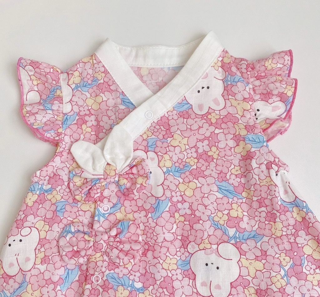 JS - Set body sườn xám thỏ hồng+turban(66-80)