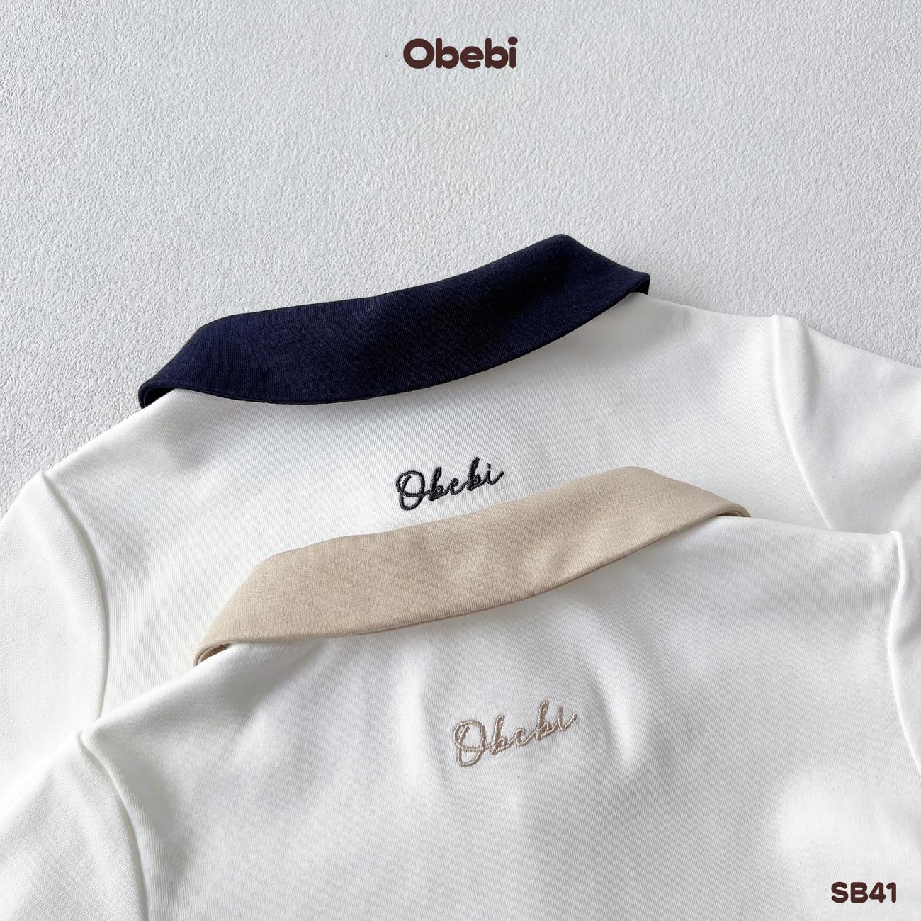 OBEBI - Set bộ polo cộc bé trai thêu chữ OBEBI (73-120)