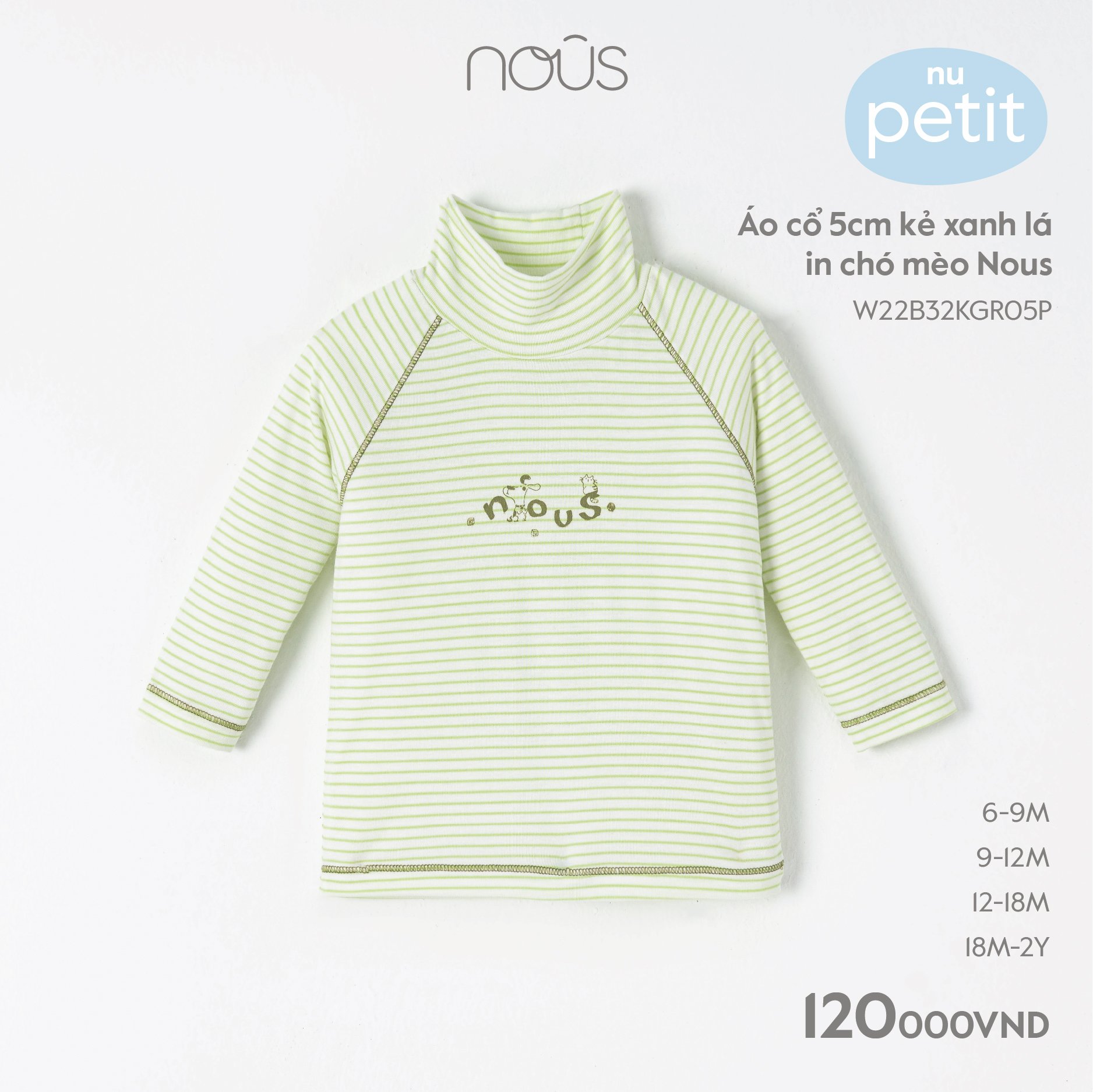 Nous Áo cổ 5cm in hình(S6-18M)