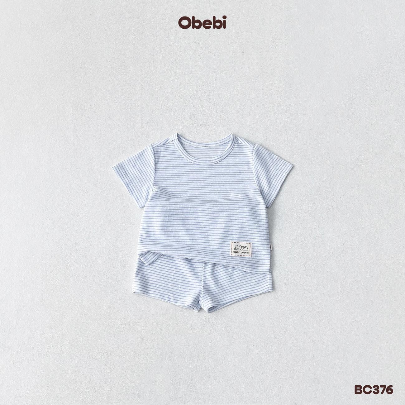OBEBI - Bộ cộc trẻ em mùa hè kẻ ngang OBEBI (66-120)