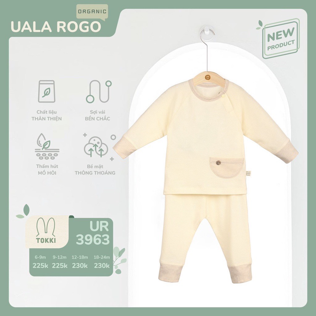 UALA ROGO Bộ quần áo dài tay có túi (6-24M)