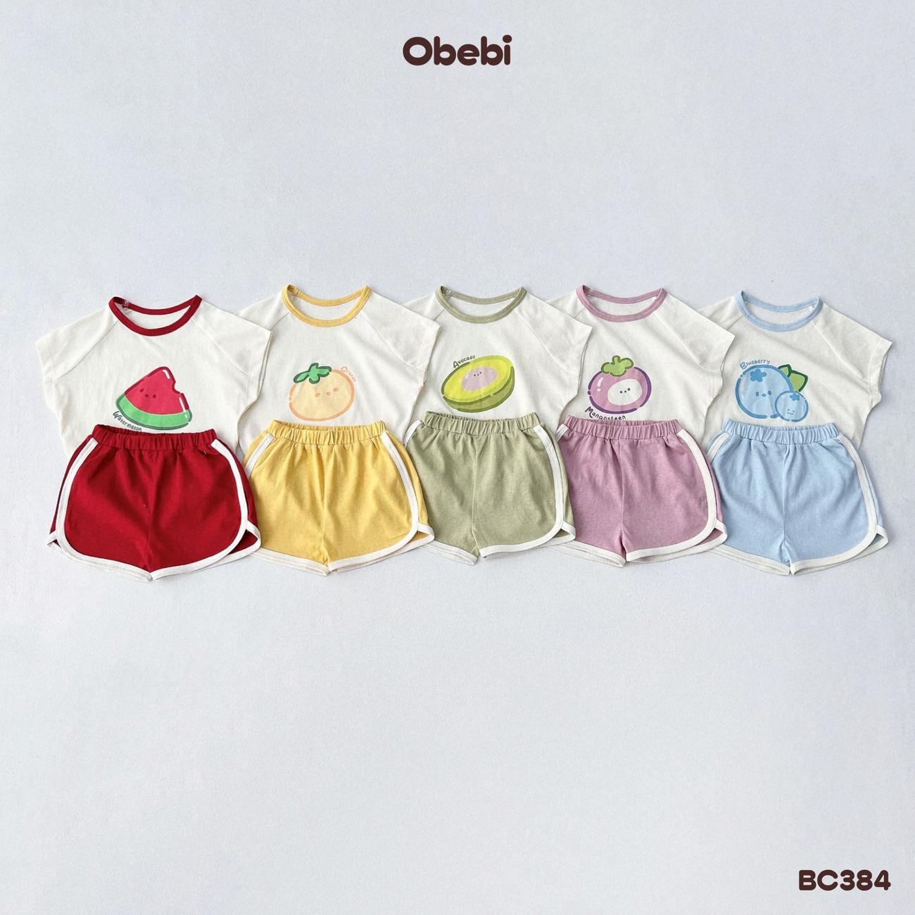 OBEBI - Bộ cộc hoa quả phối màu quần OBEBI (73-120)