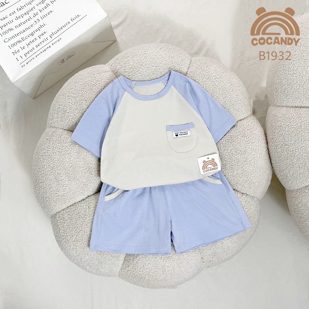 CCD -  Bộ cộc xanh phối ghi túi ngực(73-130)