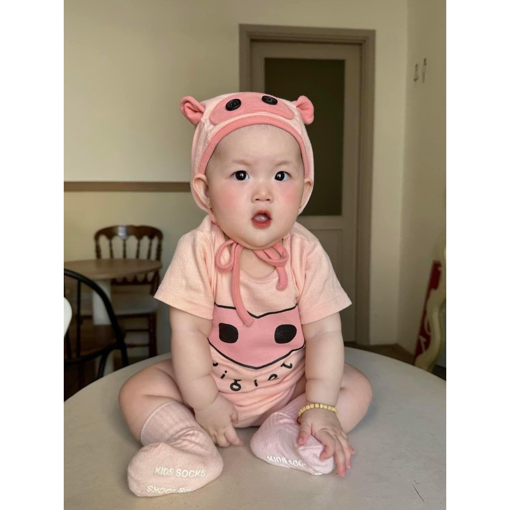 TMT - Bodysuit hoạ tiết heo + mũ(59-90)