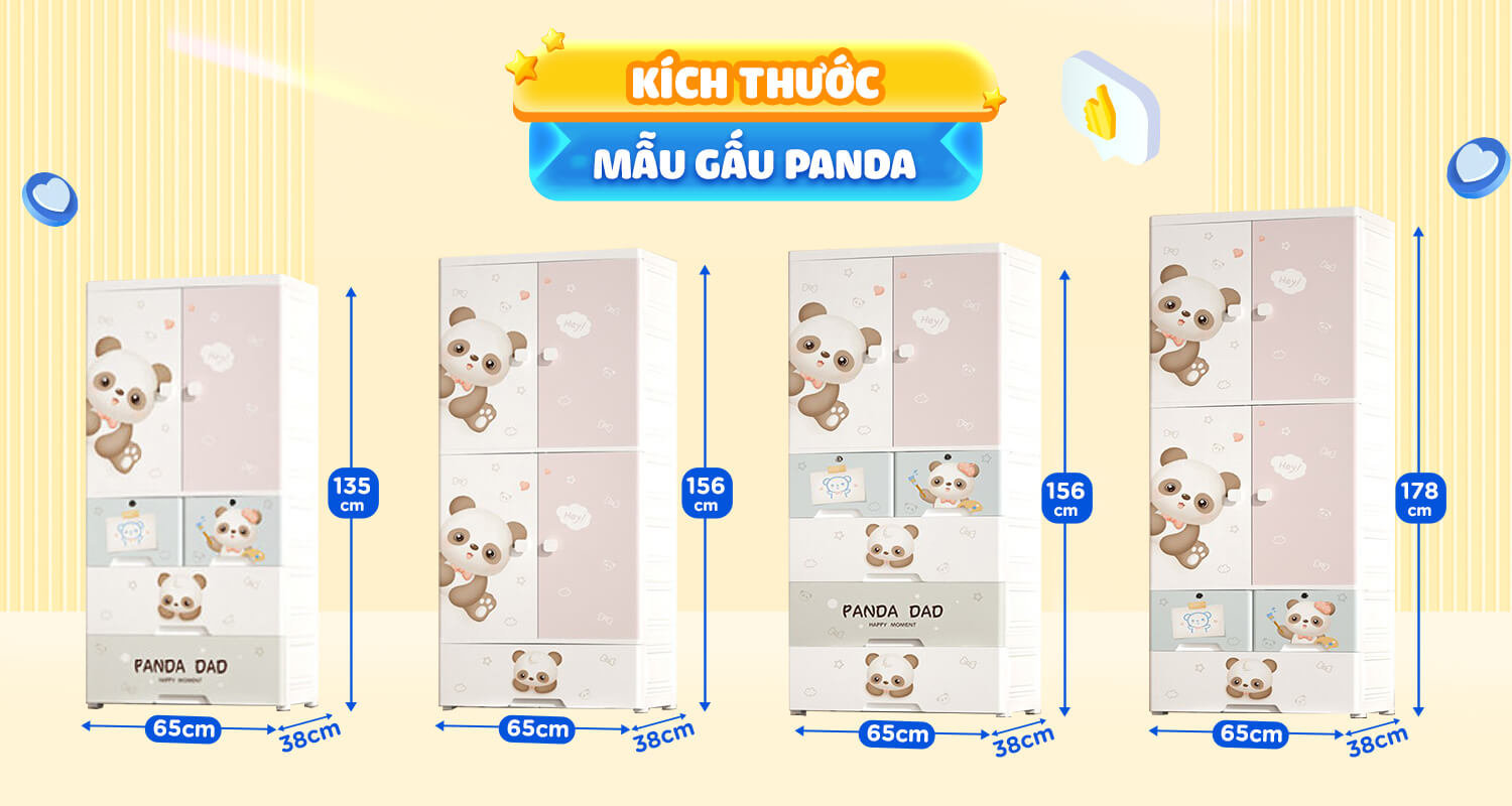 CHILUX - TỦ NHỰA GẤU PANDA