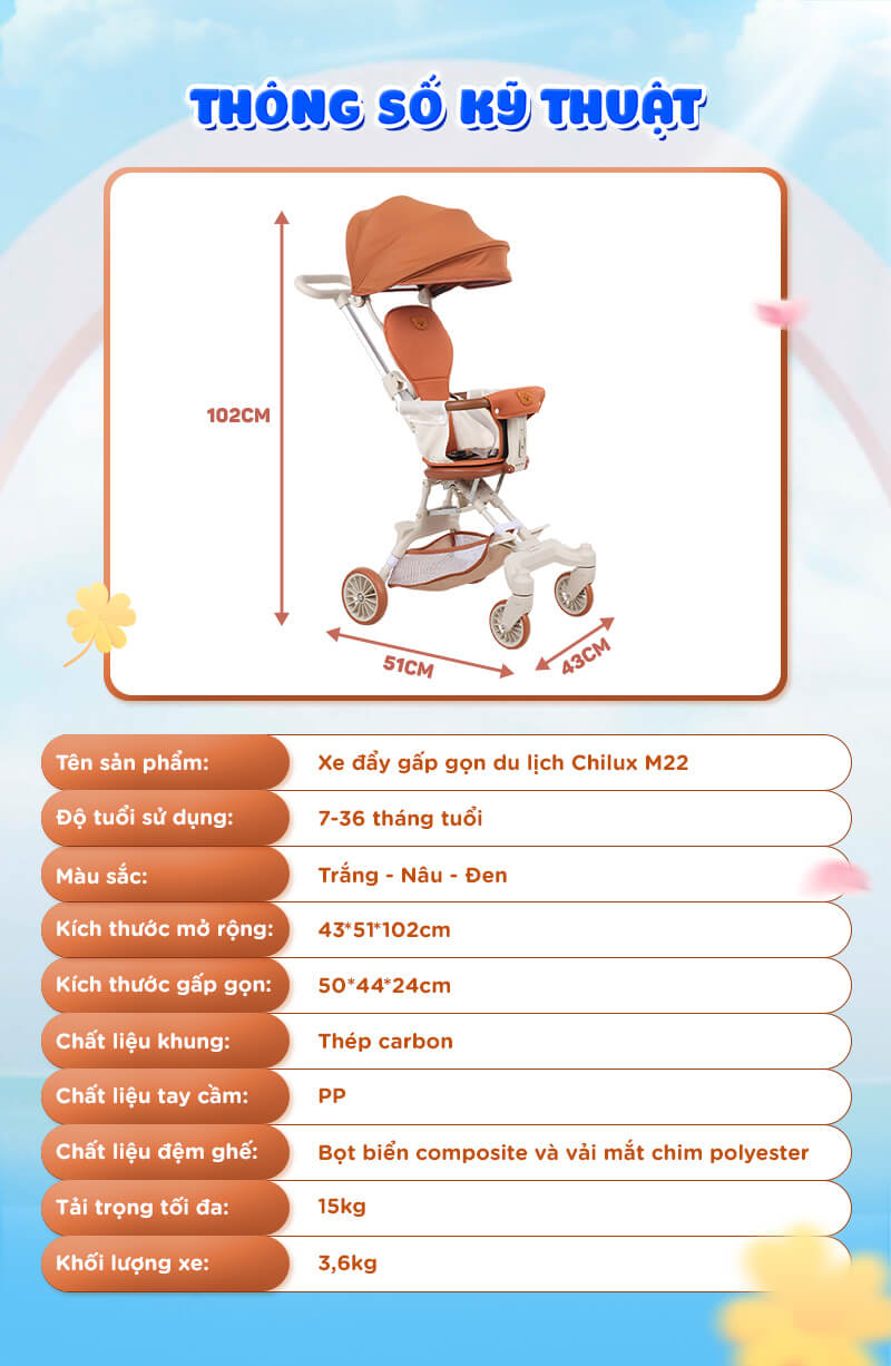 CHILUX - XE ĐẨY GẤP GỌN M22