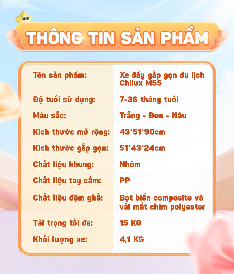 CHILUX - XE ĐẨY GẤP GỌN M55