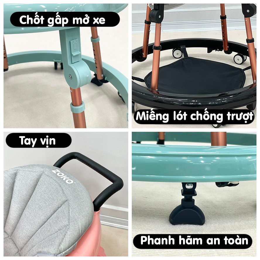 ZOKO - XE TRÒN TẬP ĐI CÓ TAY VỊN PM-02132