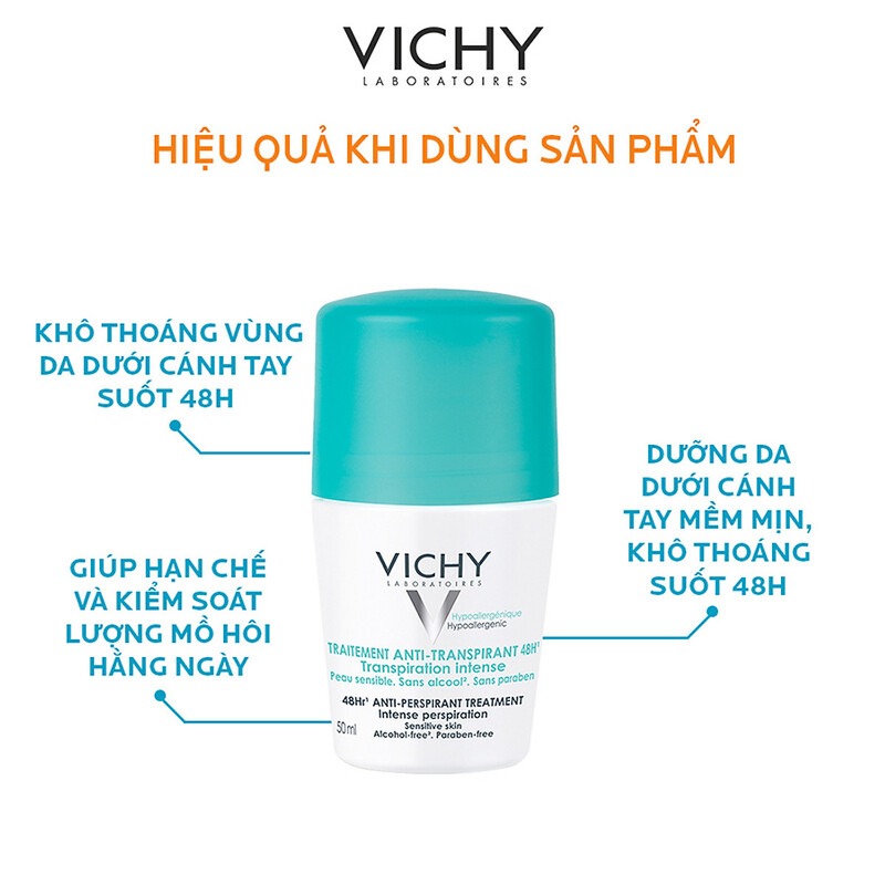 VICHY - LĂN KHỬ MÙI TRAITEMENT ANTI-TRANSPIRANT 48H