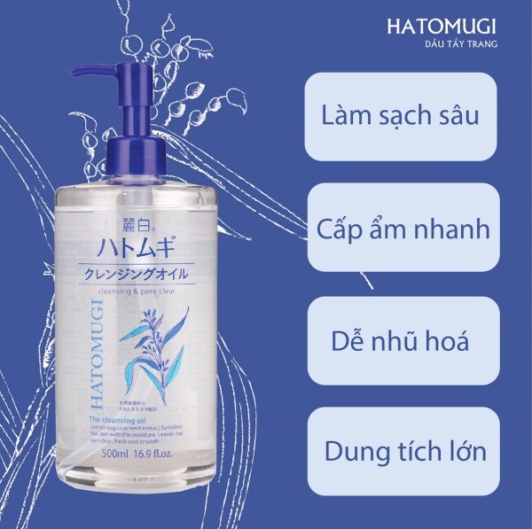 HATOMUGI - DẦU TẨY TRANG Ý DĨ TRẮNG