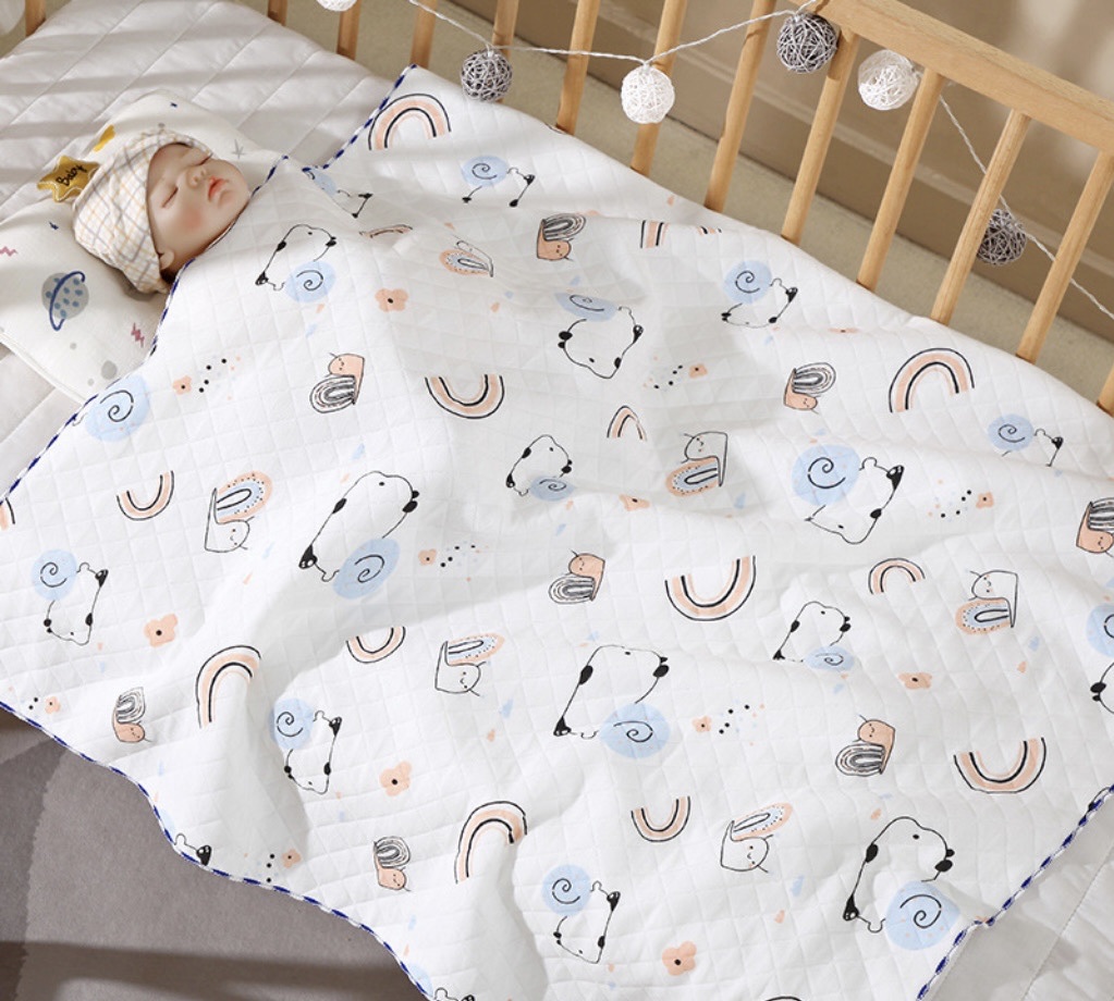 BS - Khăn ủ chần bông 3 lớp in hình 85x85cm